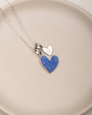 Something Blue Initial Necklace (Silver) - Bangili