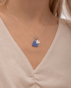 Something Blue Initial Necklace (Silver)