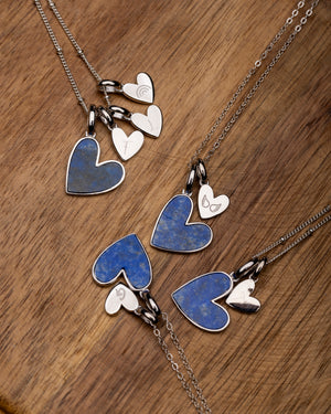 Something Blue Initial Necklace (Silver) - Bangili