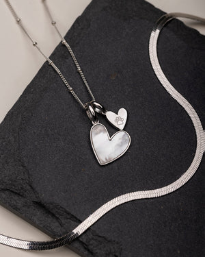I Love You Initial Necklace (Silver) - Bangili