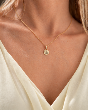 Gold Birth Flower Necklace | Septiembre (Campanilla)