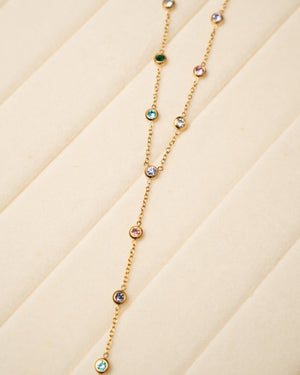 Rainbow Lariat Necklace - Bangili