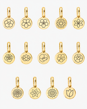 Gold Birth Flower Necklace | Junio (Rosa)