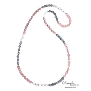 Collar de Jade, Jaspe Picasso y Cuarzo Rosa - Bangili