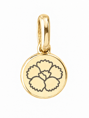 Gold Birth Flower Necklace | Enero (Clavel)