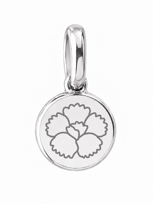 Silver Birth Flower Necklace | Enero (Clavel)