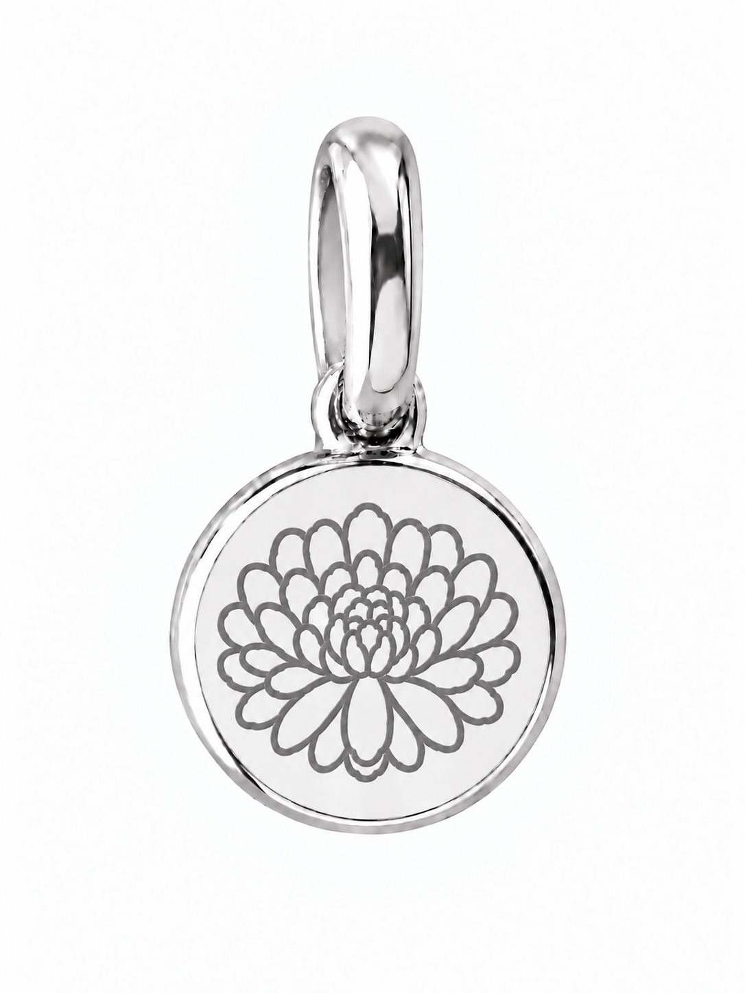 Silver Birth Flower Necklace | Noviembre (Crisantemo)