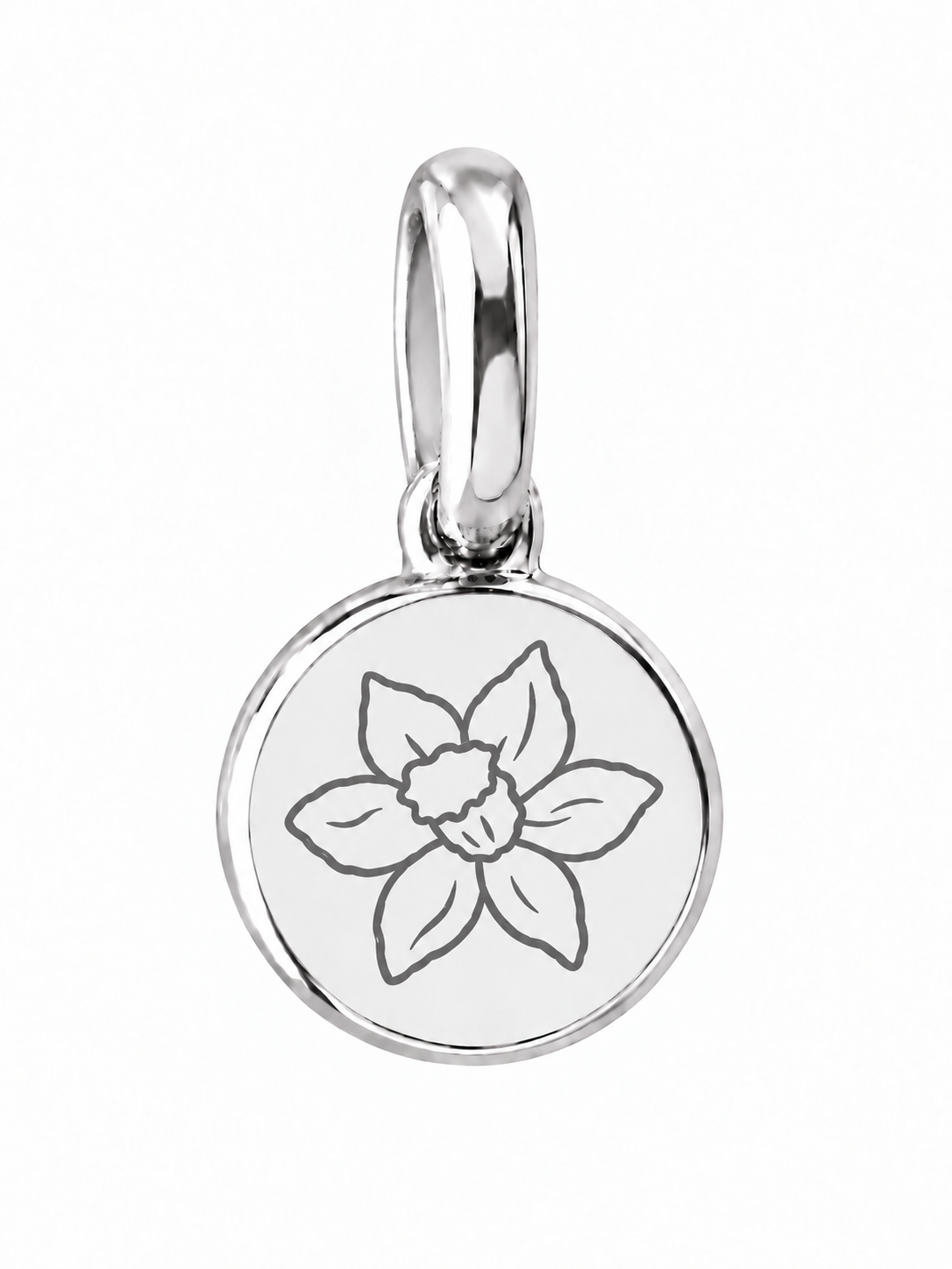 Silver Birth Flower Necklace | Diciembre (Narciso)