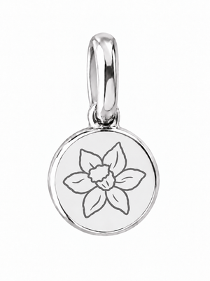 Silver Birth Flower Necklace | Diciembre (Narciso)