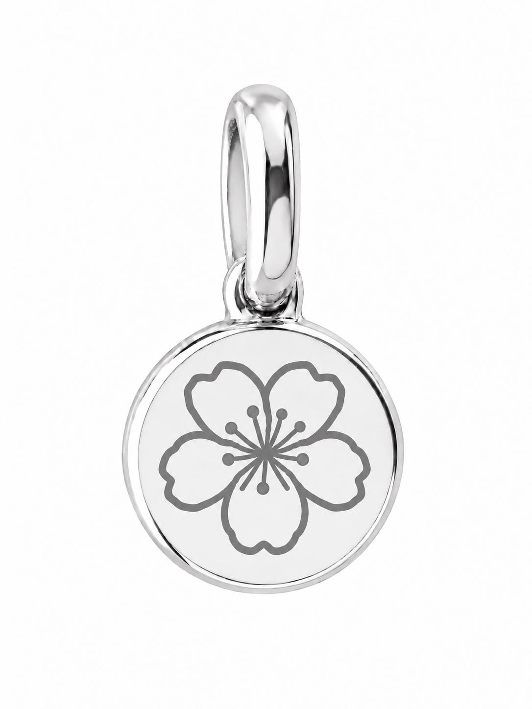 Silver Birth Flower Necklace | Marzo (Flor de Cerezo)