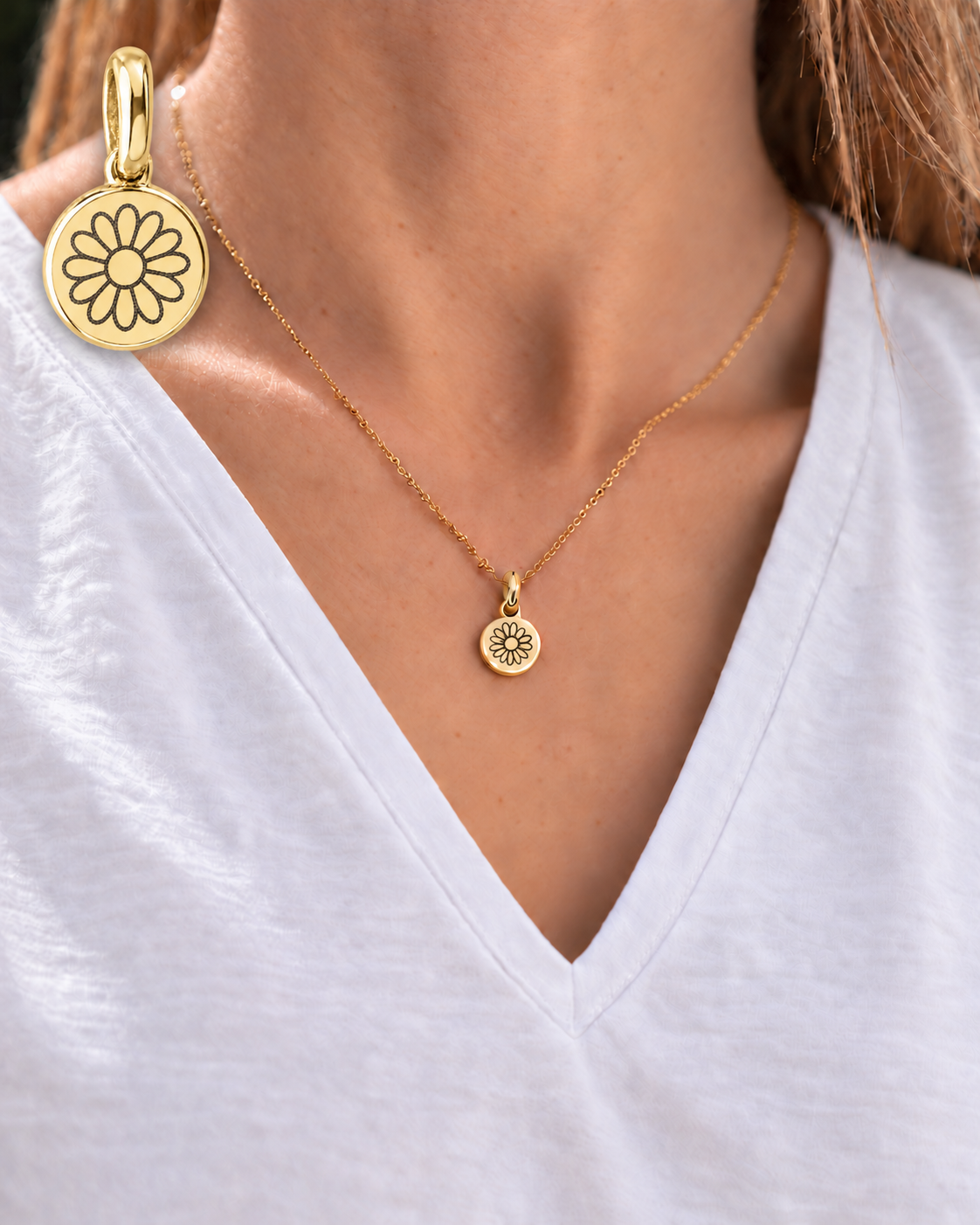 Abril Birth Flower Necklace | Margarita (Gold)