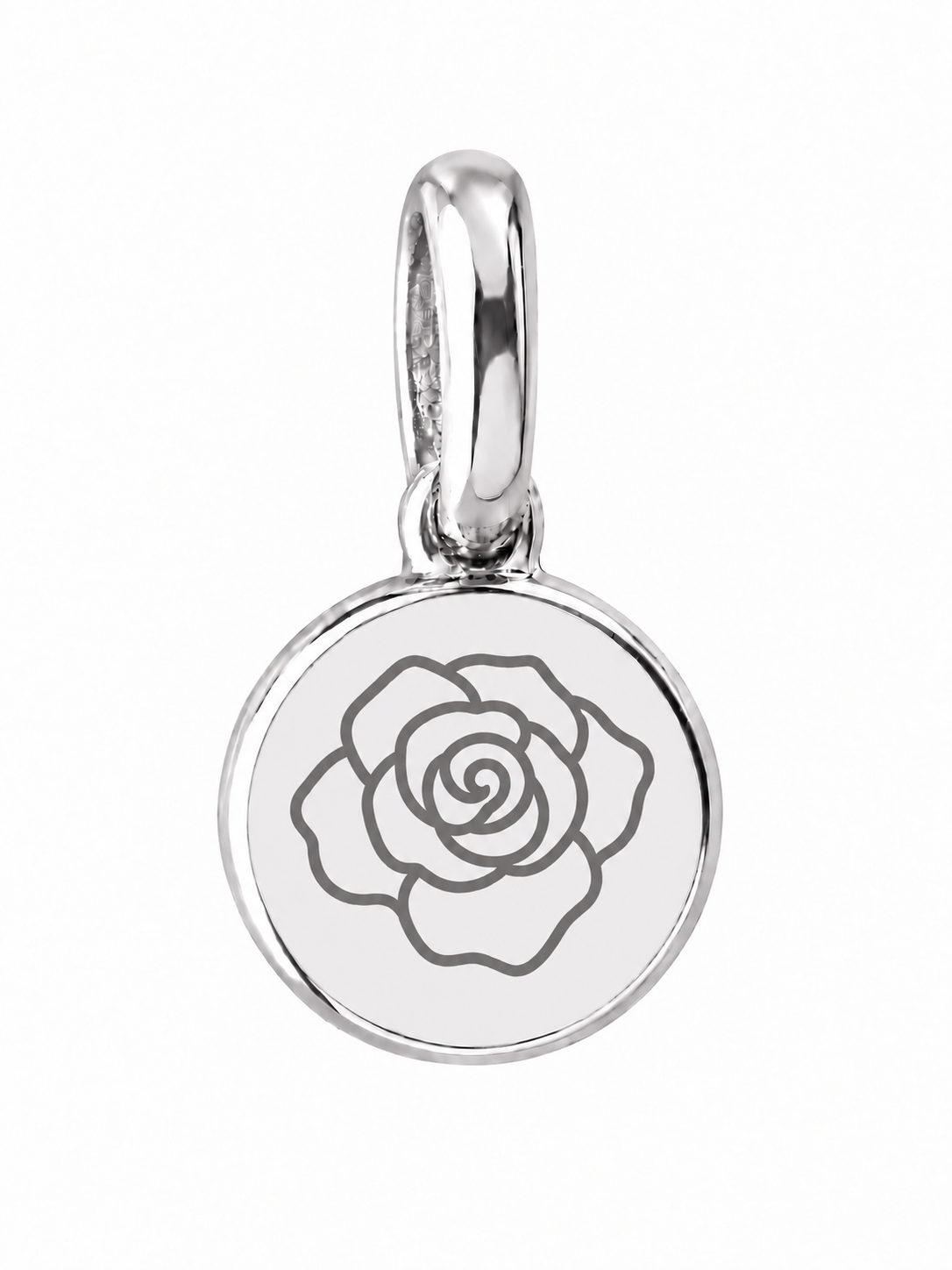 Silver Birth Flower Necklace | Junio (Rosa)