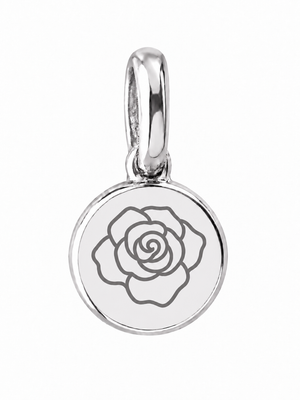 Silver Birth Flower Necklace | Junio (Rosa)