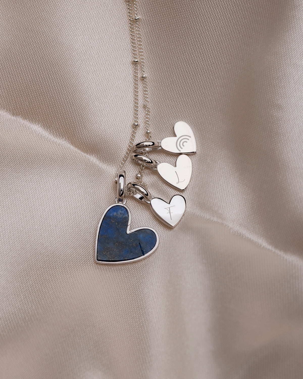 Something Blue Initial Necklace (Silver)