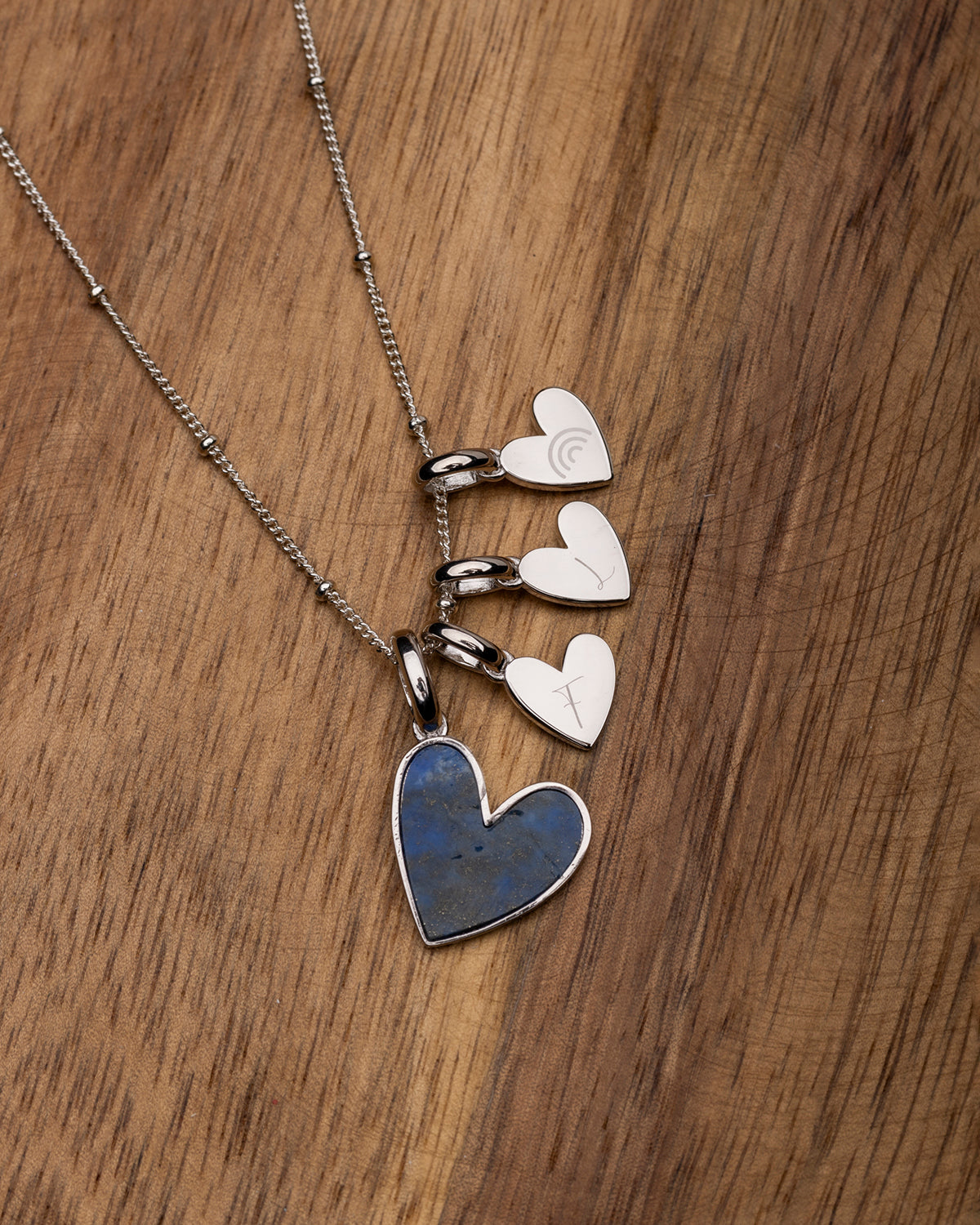 Something Blue Initial Necklace (Silver)