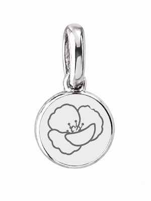 Silver Birth Flower Necklace | Agosto (Amapola)