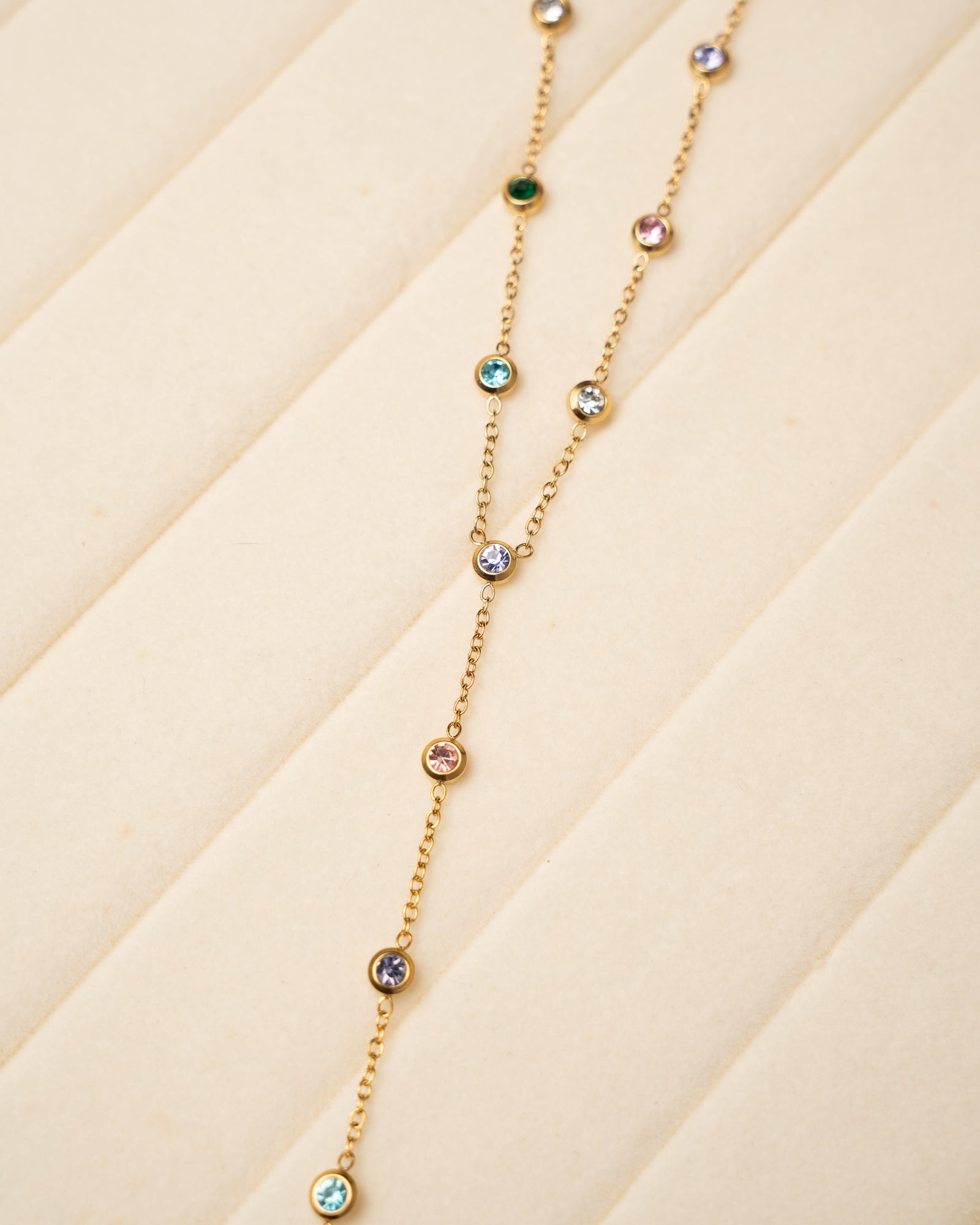 Rainbow Lariat Necklace - Bangili