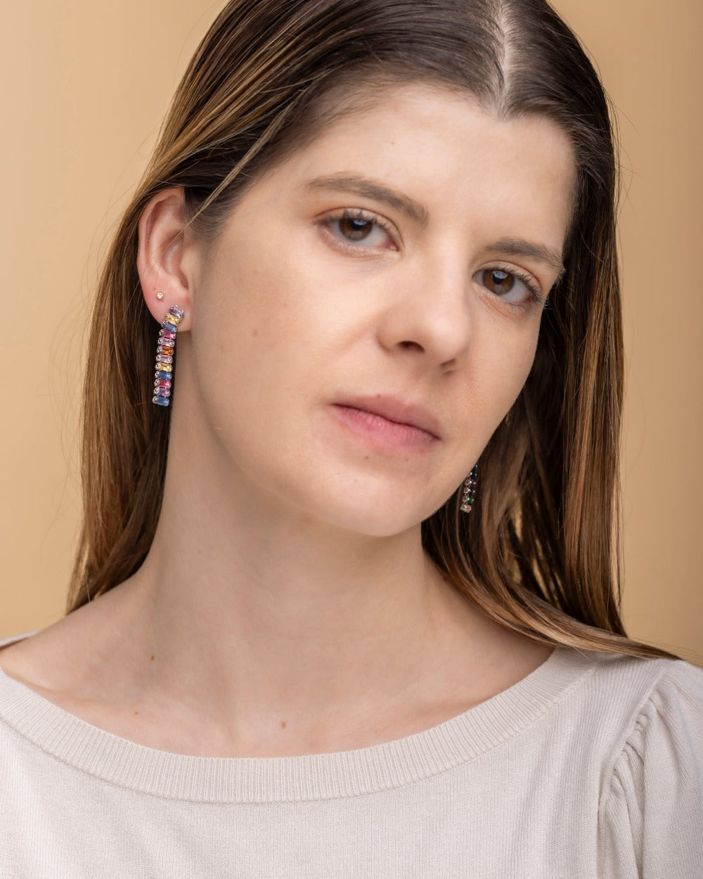 Rainbow Tennis Earrings