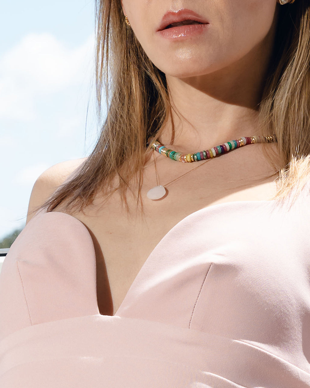 Collar Cuarzo Rosa - Bangili