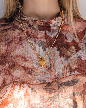 Puffy Heart Necklace - Bangili