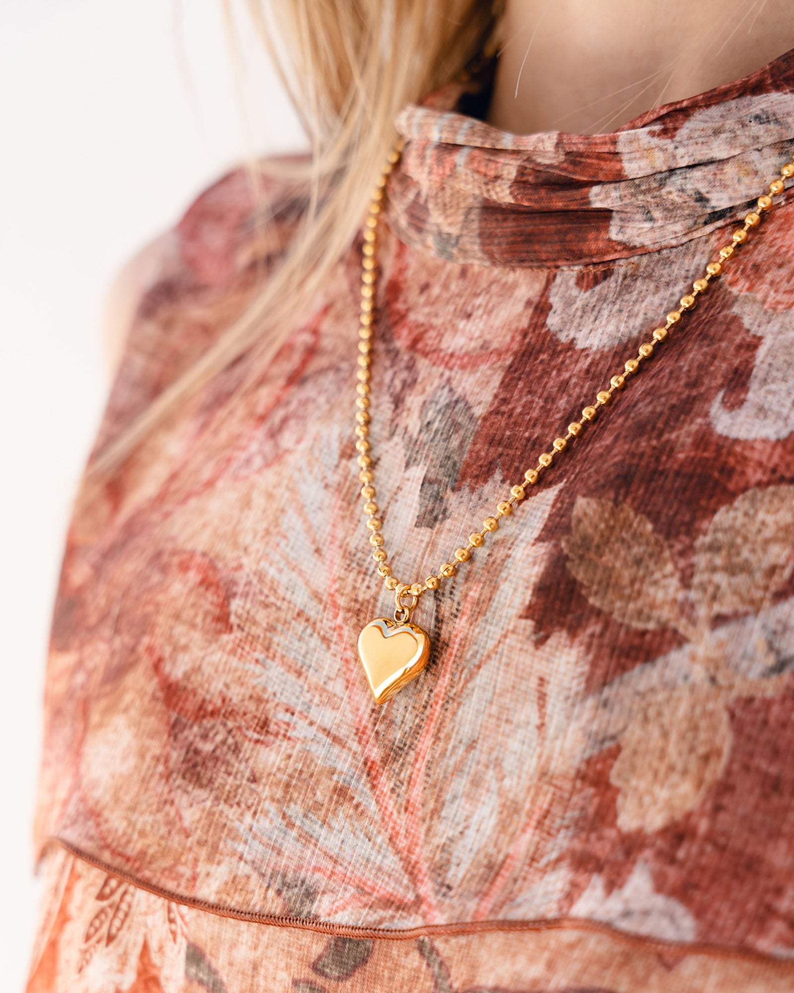 Puffy Heart Necklace - Bangili