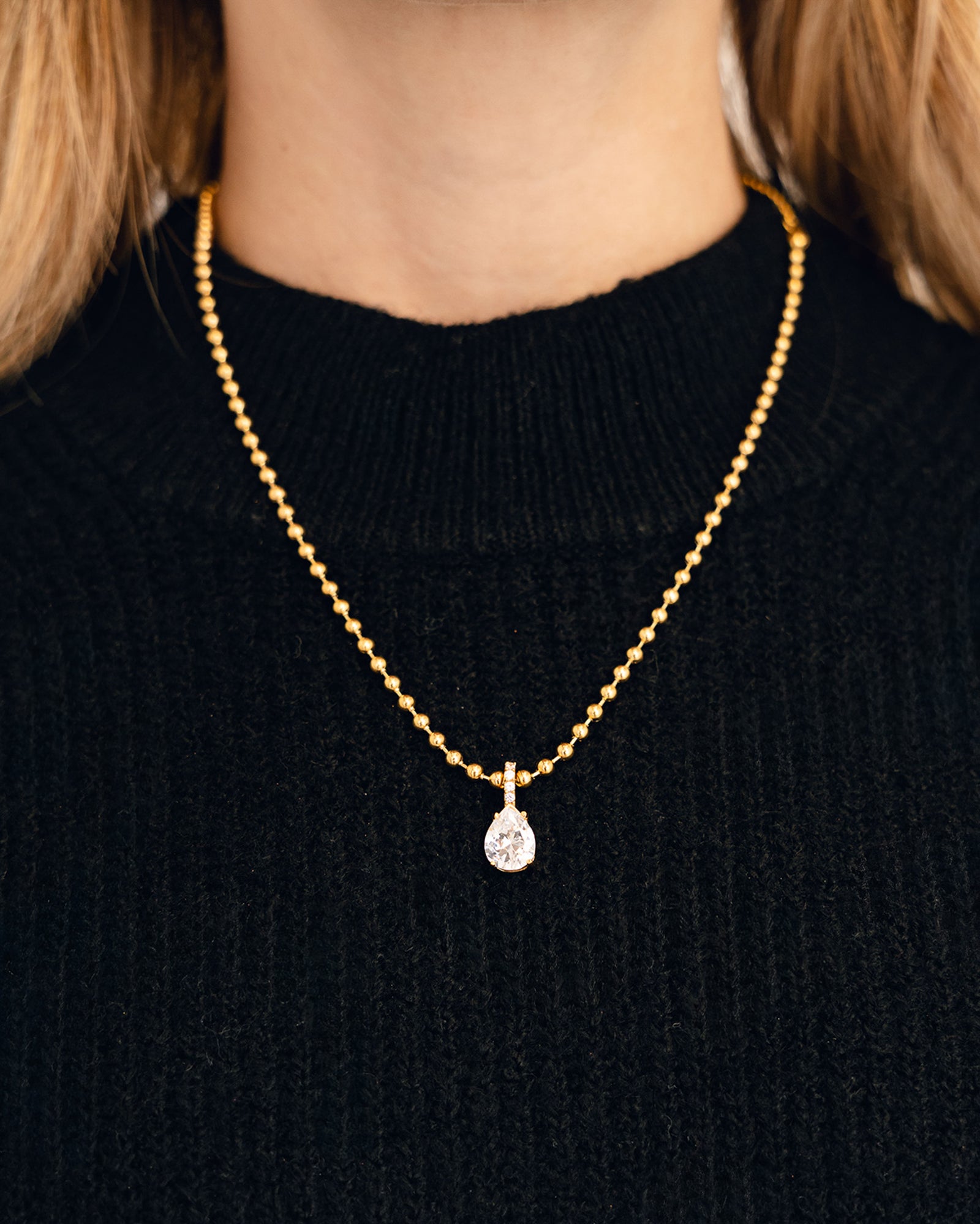 Crystal Drop Necklace - Bangili