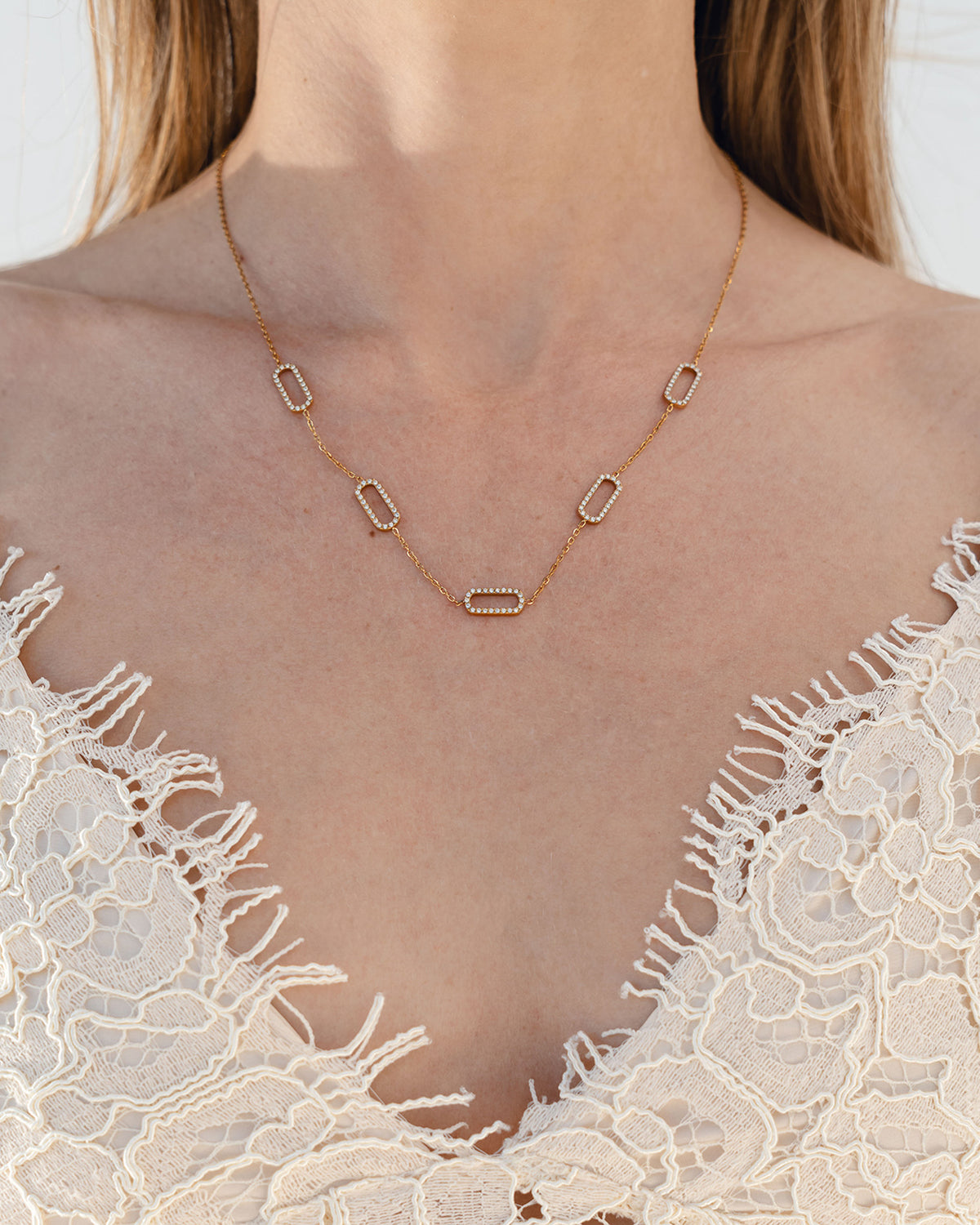Pavé Link Necklace - Bangili