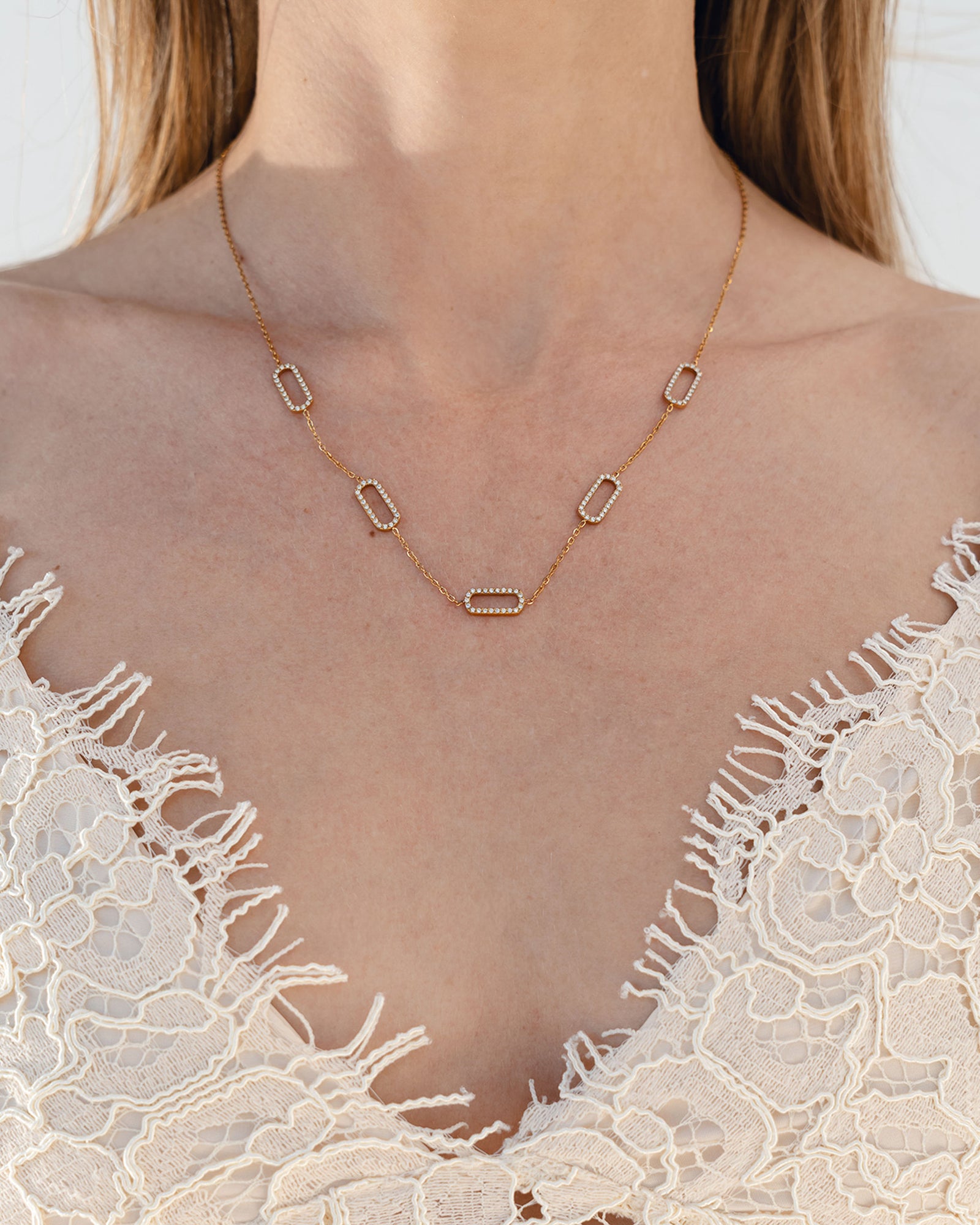 Pavé Link Necklace - Bangili