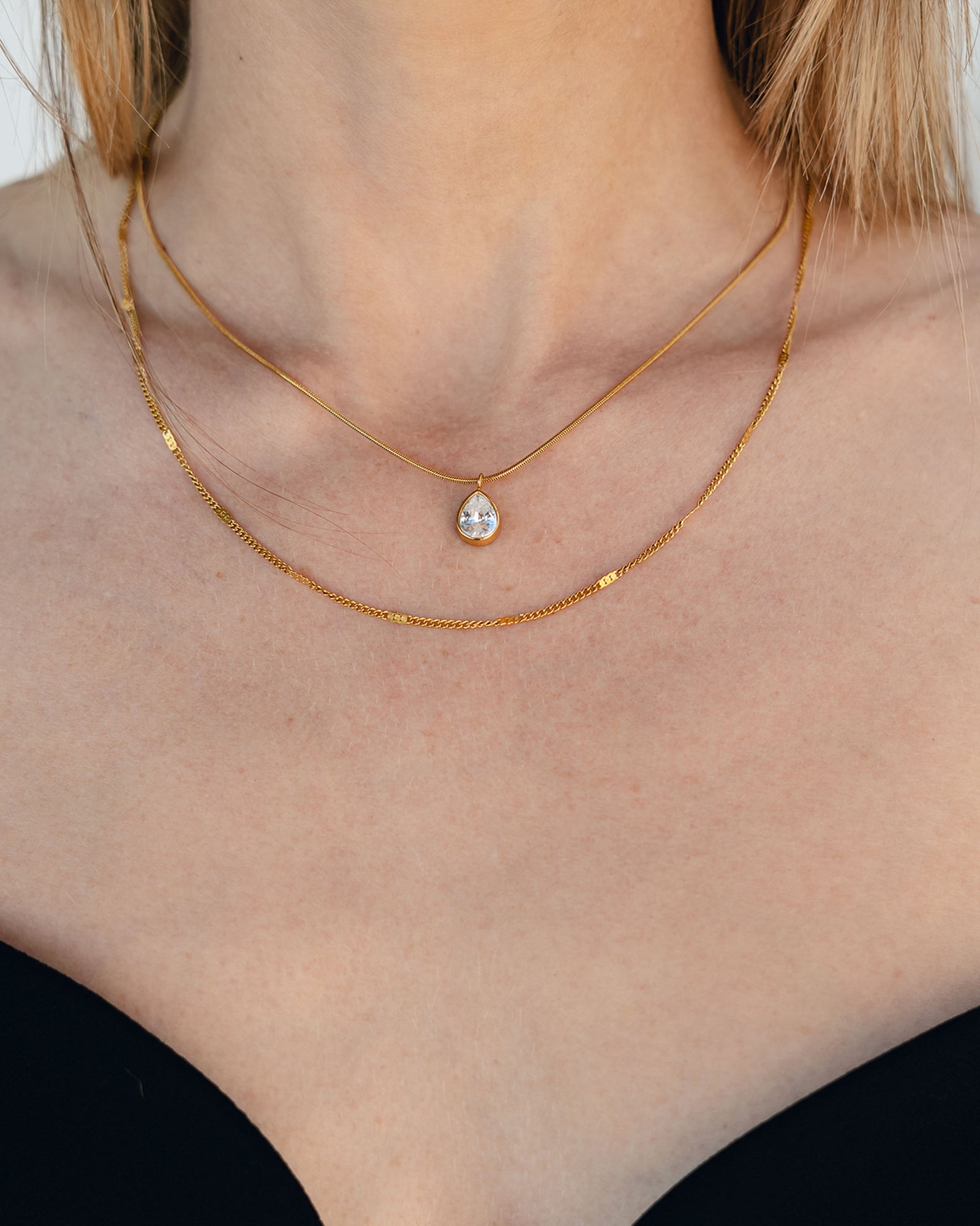 Drop Layered Necklace - Bangili