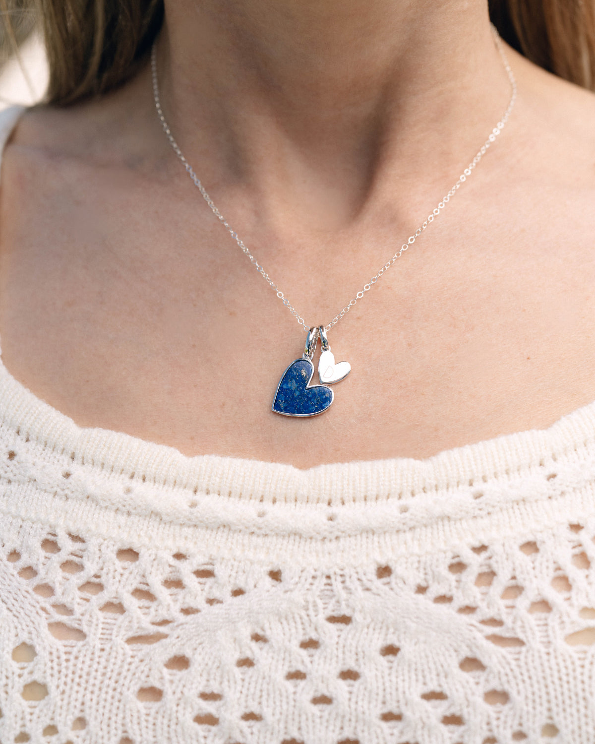 Something Blue Initial Necklace (Silver) - Bangili