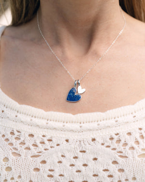 Something Blue Initial Necklace (Silver) - Bangili