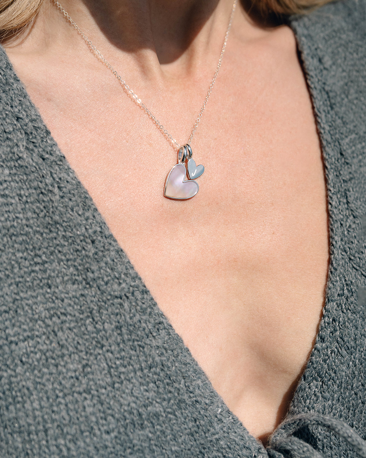 Be Mine Initial Necklace (Silver) - Bangili