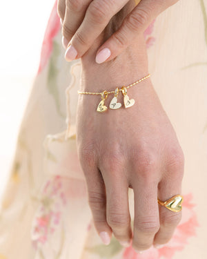 Heart Initial Bracelet (Gold) - Bangili