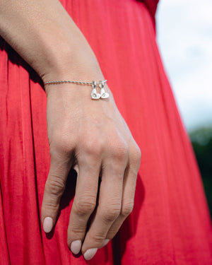 Heart Initial Bracelet (Silver) - Bangili