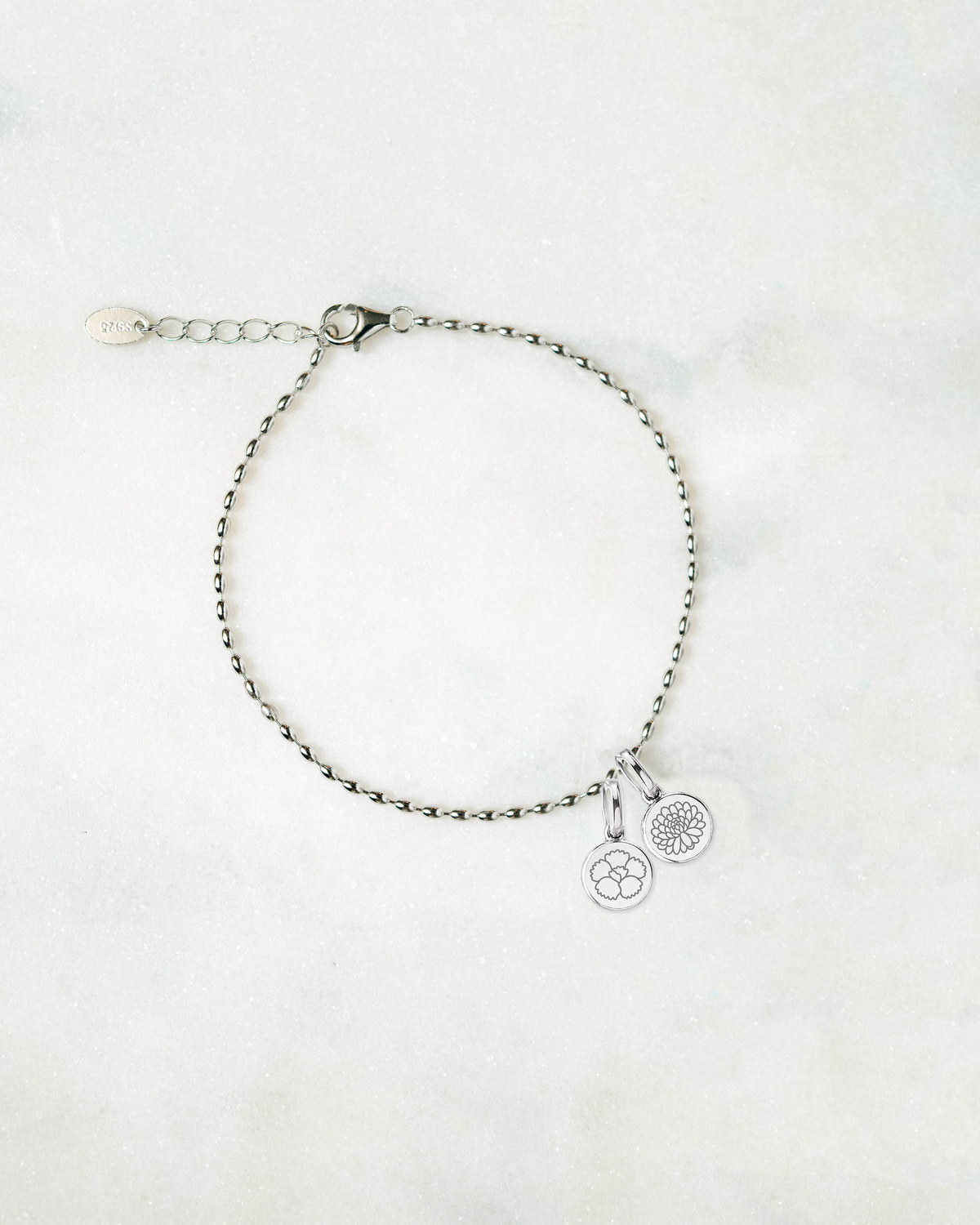 Birth Flower Bracelet (Silver)