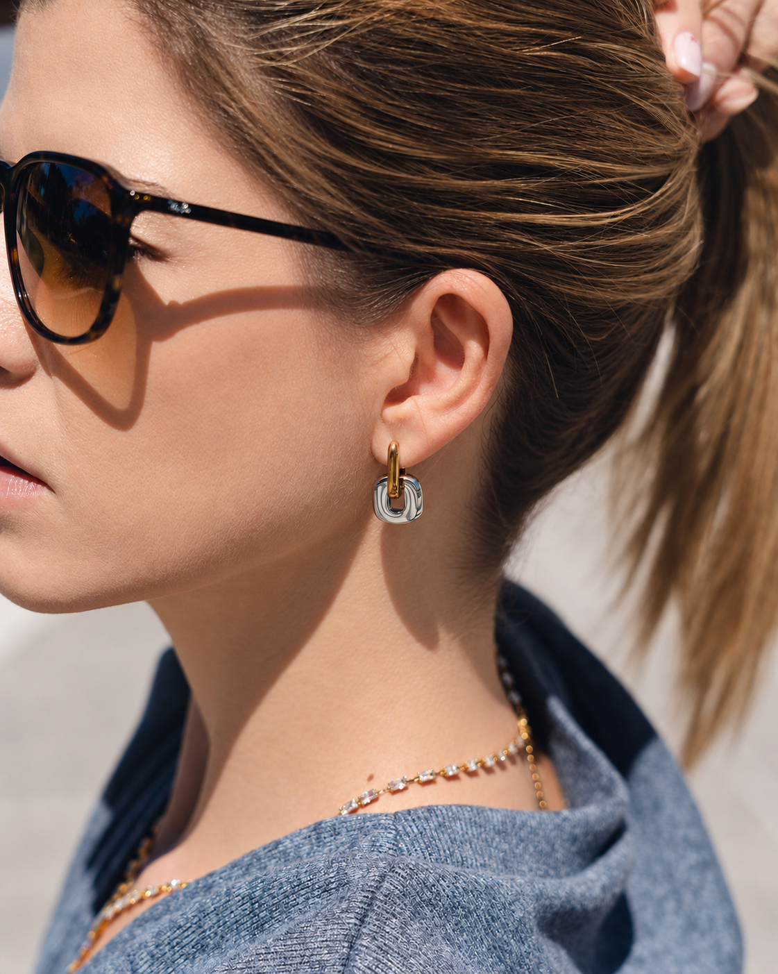Multiway Square Hoops (Silver & Gold)