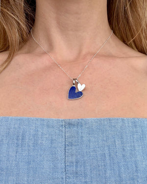 Something Blue Initial Necklace (Silver) - Bangili