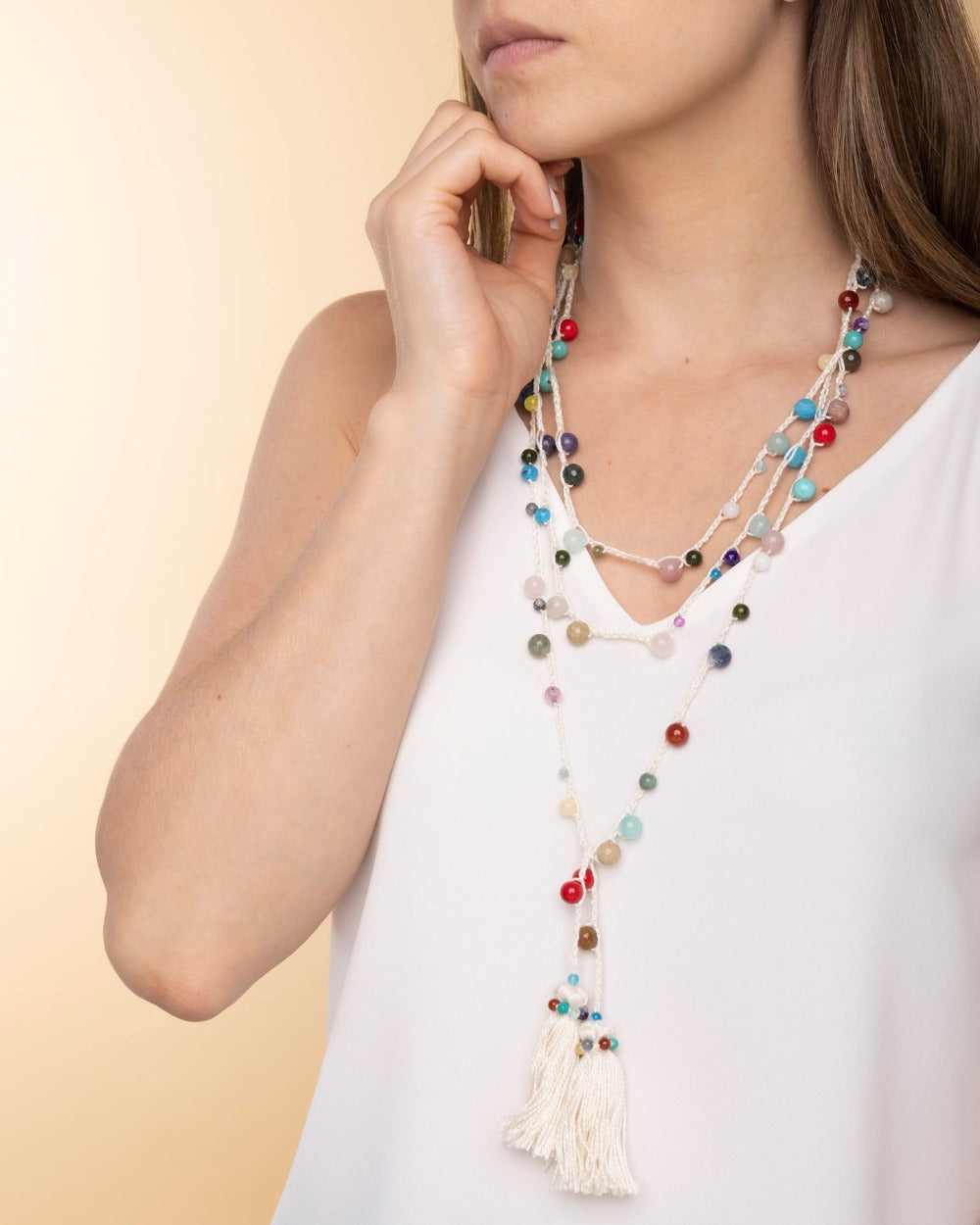 Collar de Crochet con Piedras Naturales - Bangili