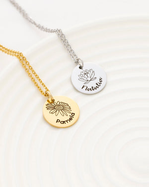 Collar de Birth Flower + Nombre - Bangili