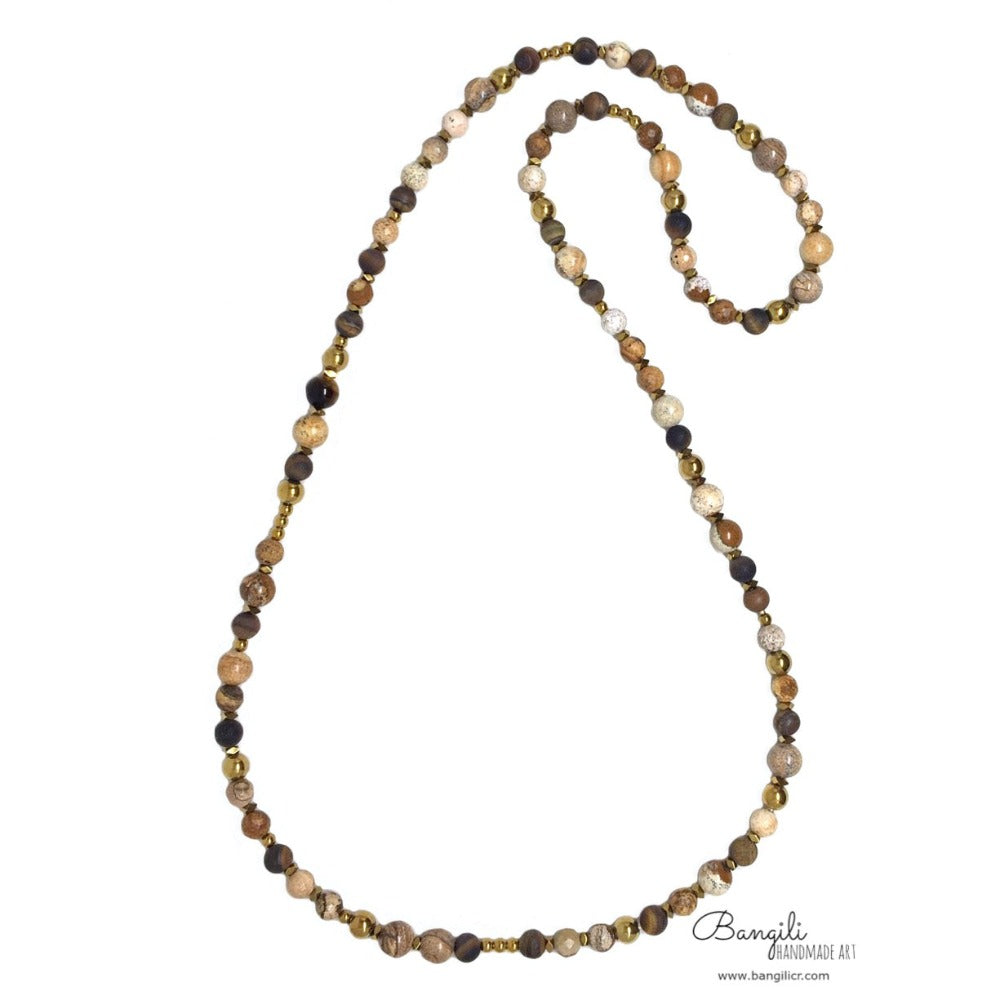 Collar de Jaspe, Ojo de Tigre y Hematitas - Bangili