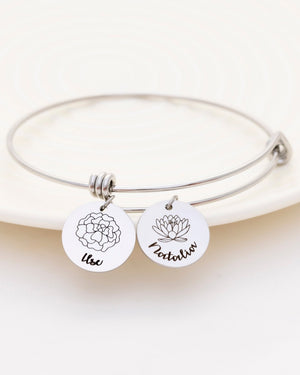 Pulsera de Birth Flower + Nombre - Bangili
